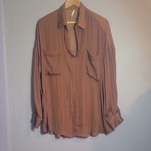 Free People Brown Blouse